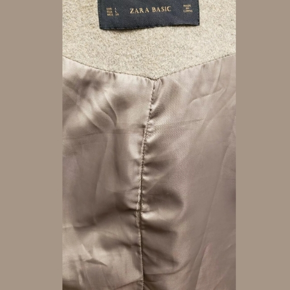 SOLD. ZARA Robe Coat Wool w/ Shawl Collar and Belt - Picture 8 of 8